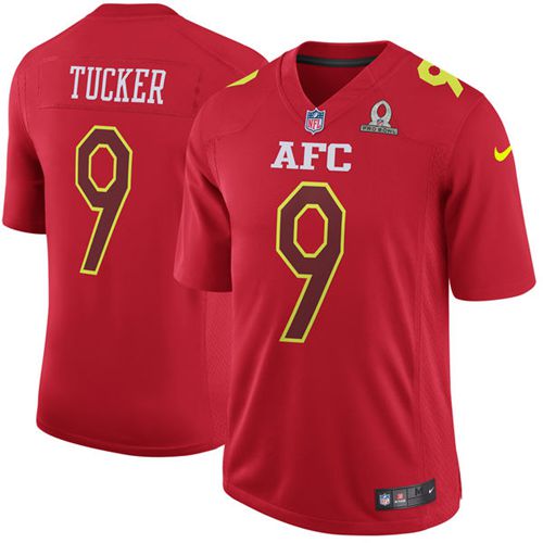 Nike Ravens #9 Justin Tucker Red Men's Stitched NFL Game AFC Pro Bowl Jersey